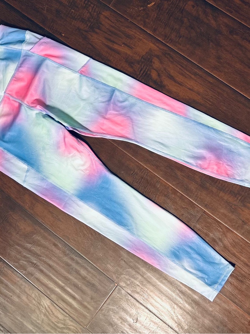 Avia Women’s Pastel Tie-Dye Leggings in Pink, Blue & Green Size (L)